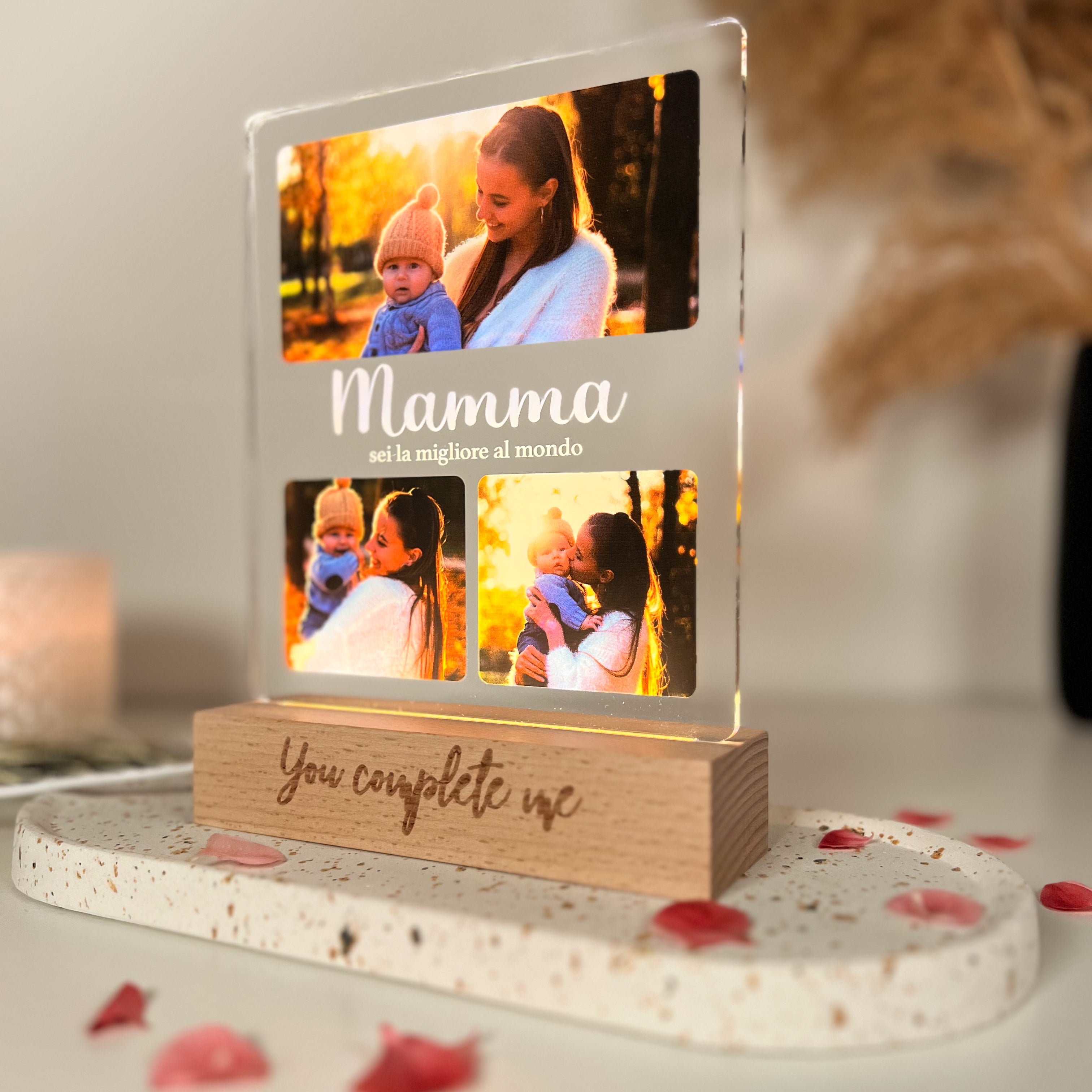 Lampada 3D Personalizzata Con Foto E Nome – Luna LED In PLA – Regalo Originale Compleanno Anniversario (12 Cm, Touch/Telecomando) - 2