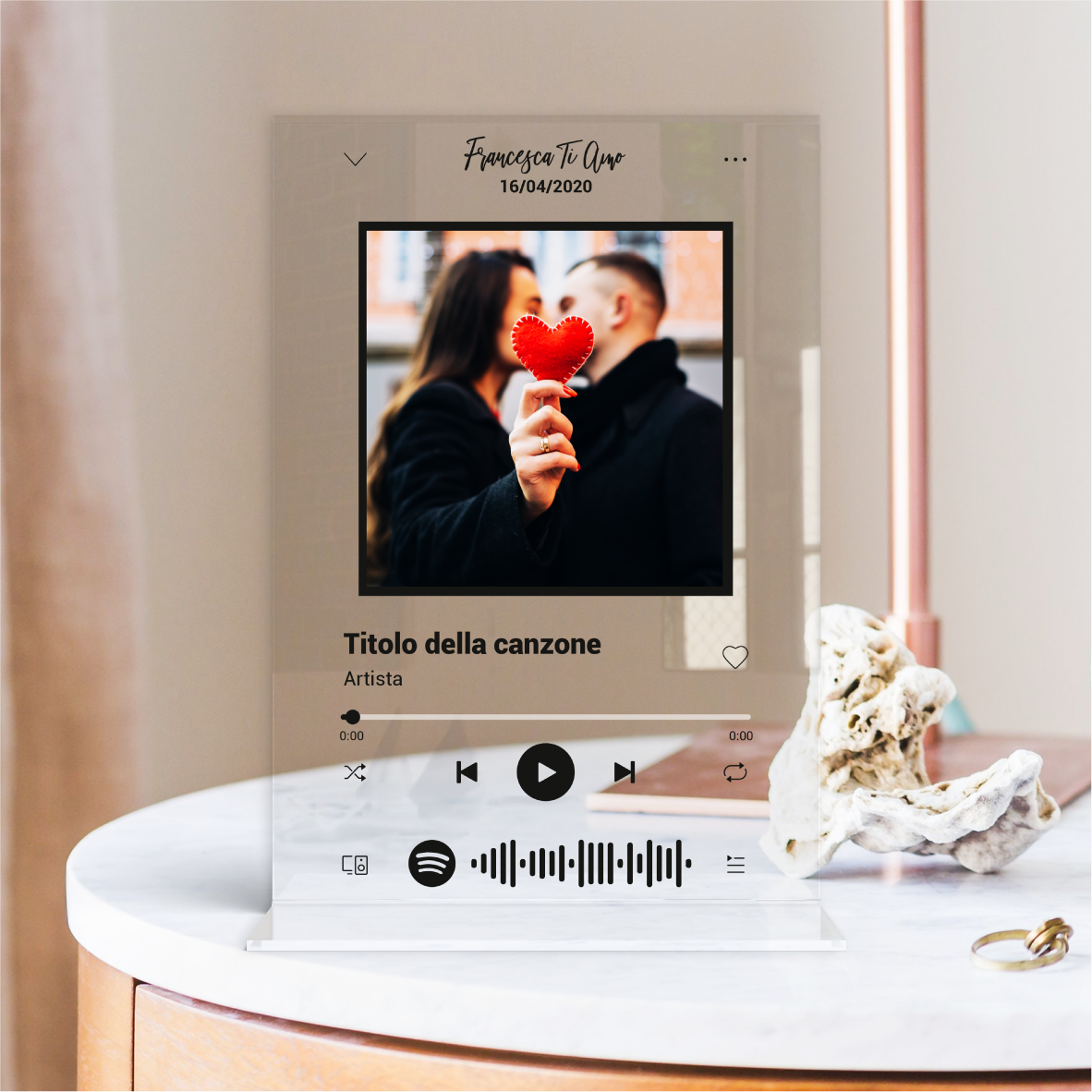 Targa Personalizzata con Foto e Codice Spotify