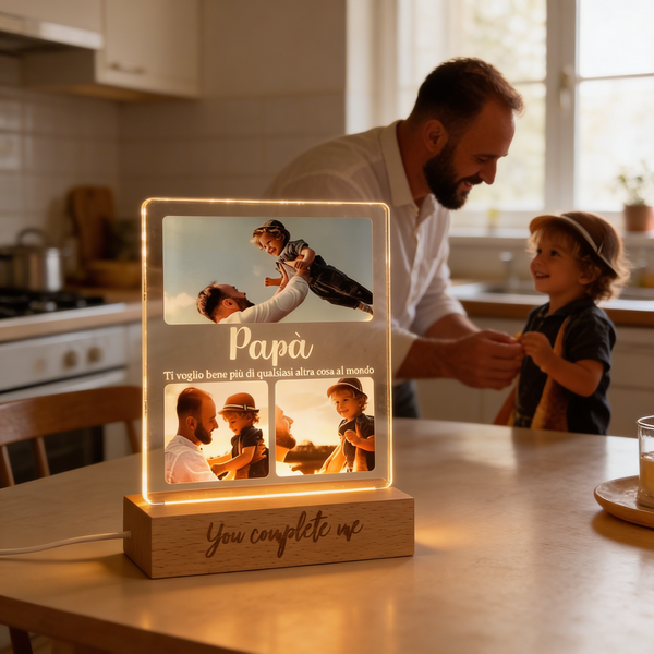 Lampada personalizzata con foto per Festa del Papà e Festa della Mamma
