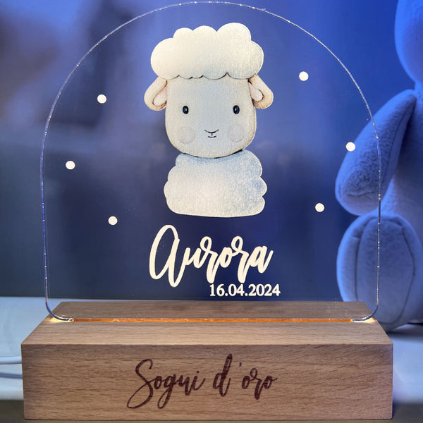 Personalisierte Kinderlampe mit Tieren