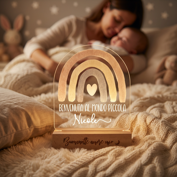 Personalisierte Kinderlampe mit Tieren