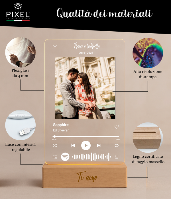 Targa Spotify con base luminosa