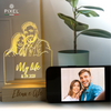 Personalisierte Lampe mit 3D-Fotogravur im Line-Art-Stil