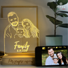 Lámpara Personalizada con Foto y Grabado en 3D en Estilo Line Art