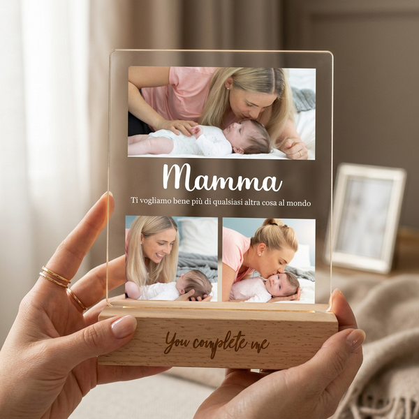 Lampada personalizzata con foto per Festa del Papà e Festa della Mamma