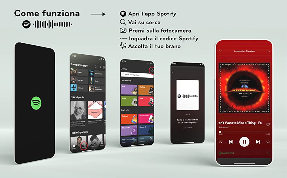 Targa Spotify con base luminosa