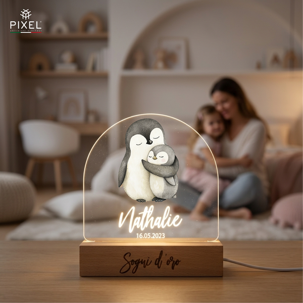 Personalisierte Kinderlampe mit Tieren