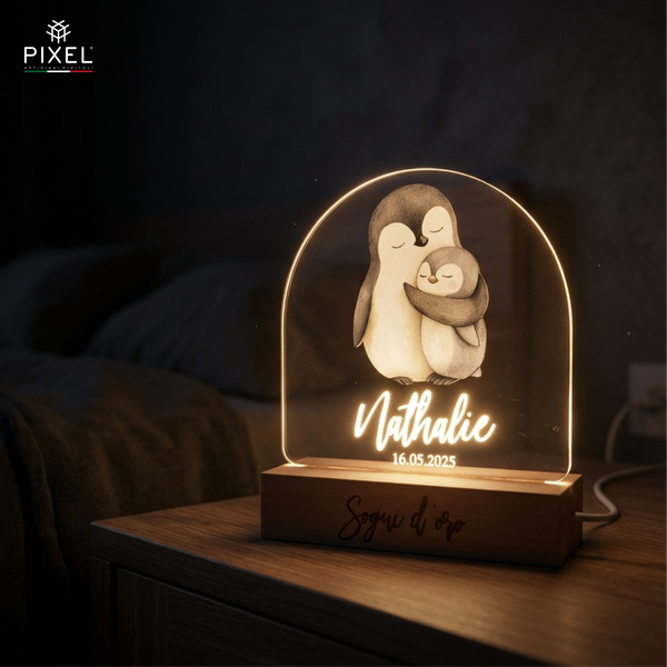 Personalisierte Kinderlampe mit Tieren