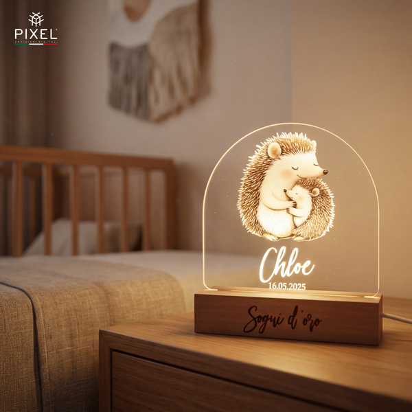 Personalisierte Kinderlampe mit Tieren