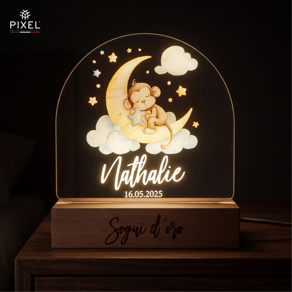 Personalisierte Kinderlampe mit Tieren