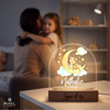 Personalisierte Kinderlampe mit Tieren