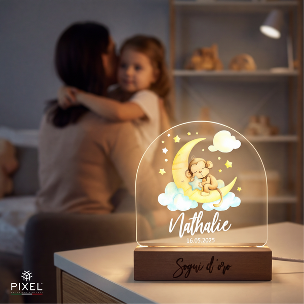 Personalisierte Kinderlampe mit Tieren